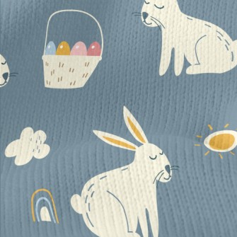 Hand Drawn Festive Rabbit Stretch Jersey