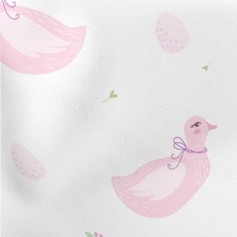 Elegant Pink Swan Lightweight Cotton Poplin