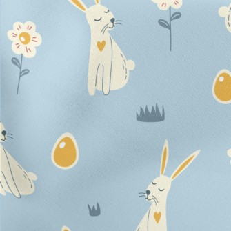 Elegant Bunny And Easter Eggs Lightweight Cotton Poplin