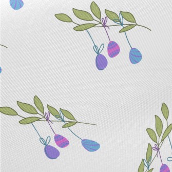 Easter Eggs Hanging On Branche Midweight Cotton Poplin