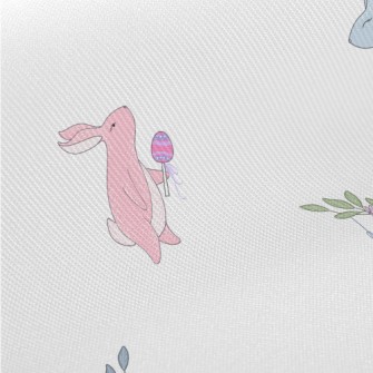 Easter Bunny And Colorful Eggs Midweight Cotton Poplin