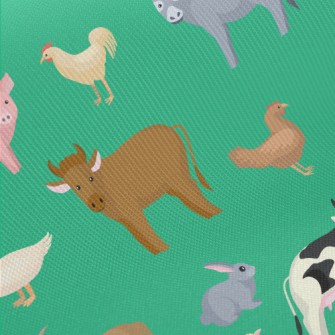 Cartoon Domestic Animals Doodl Midweight Cotton Poplin