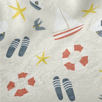 Navy Cap Sailboat Minky