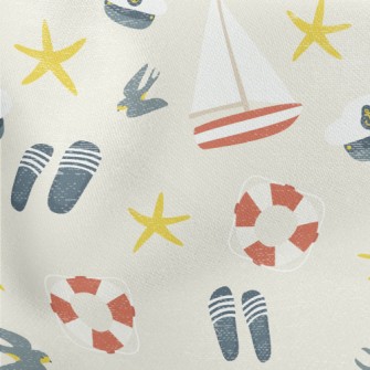 Navy Cap Sailboat Lightweight Cotton Poplin