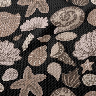 Seafloor Shell Fossils Birdseye Piqué