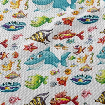 King Shark In The Sea Birdseye Piqué