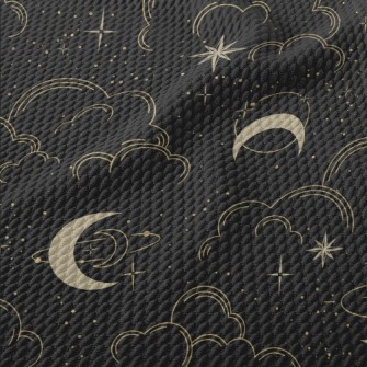 Starry Sky Moon Birdseye Piqué