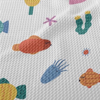 Fun Cartoon Fish Birdseye Piqué