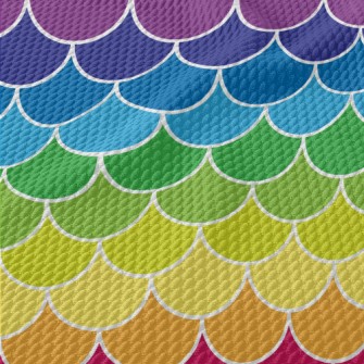 Colorful Rainbow Geometry Birdseye Piqué