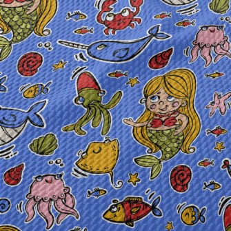 Q Version Mermaid Creature Birdseye Piqué