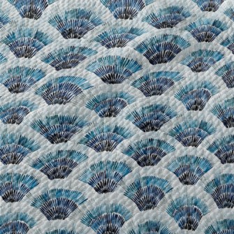 Watercolor Radial Lines Birdseye Piqué