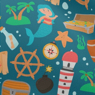Mermaid Pirate Treasure Chiffon