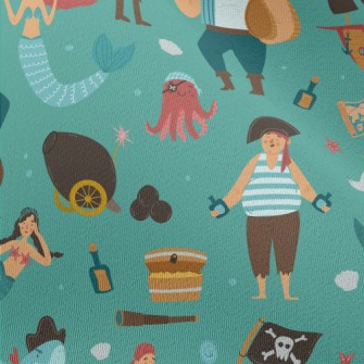 Pirate Ship Captain Mermaid Chiffon