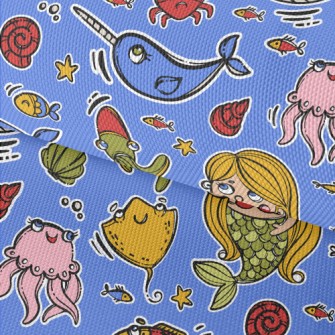 Q Version Mermaid Creature Waterproof Oxford