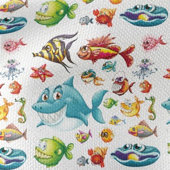 King Shark In The Sea Waterproof Canvas