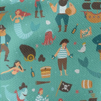 Pirate Ship Captain Mermaid Waterproof Canvas