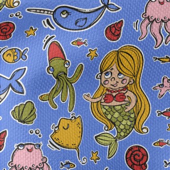 Q Version Mermaid Creature Waterproof Canvas