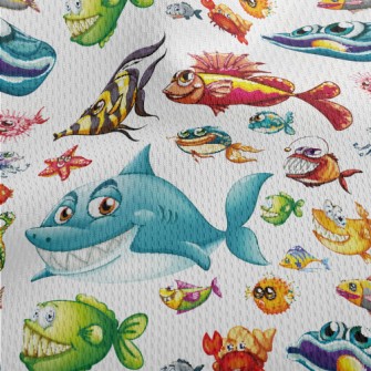 King Shark In The Sea Athletic Mesh Flat Back