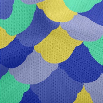 Geometrically Arranged Scales Athletic Mesh Flat Back
