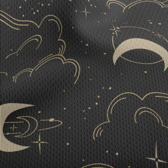 Starry Sky Moon Athletic Mesh Flat Back