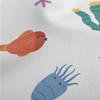 Fun Cartoon Fish Athletic Mesh Flat Back