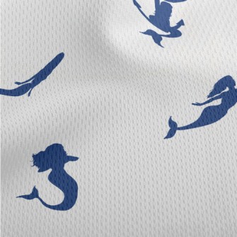 Mermaid Silhouette With Anchor Athletic Mesh Flat Back