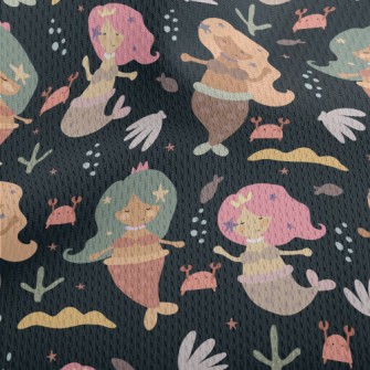 Retro Mermaid Athletic Mesh Flat Back