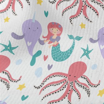 Mermaid Dolphin Octopus Terry