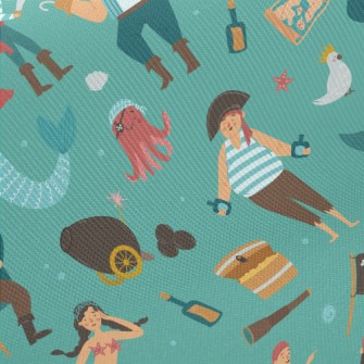 Pirate Ship Captain Mermaid Twill