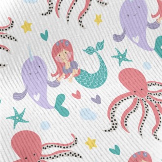 Mermaid Dolphin Octopus Standard Corduroy