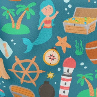 Mermaid Pirate Treasure Stretch Ponte