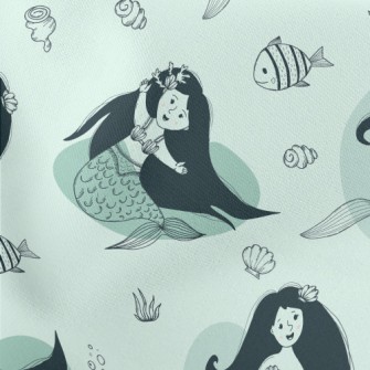 Beautiful Long Hair Mermaid Stretch Ponte