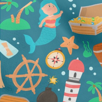 Mermaid Pirate Treasure Micro Fleece