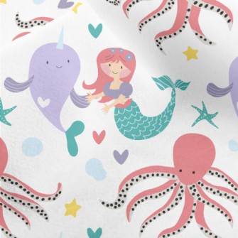 Mermaid Dolphin Octopus Micro Fleece