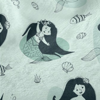 Beautiful Long Hair Mermaid Minky