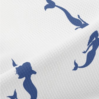 Mermaid Silhouette With Anchor Piqué