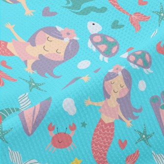 Turtle Mermaid Sisters Piqué