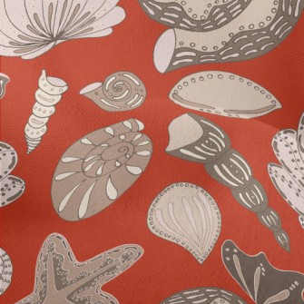 Mysterious Shellfish Fossils F Lightweight Performance Linen