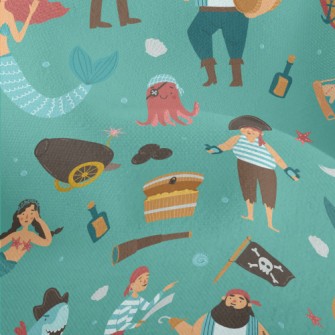 Pirate Ship Captain Mermaid Lightweight Performance Linen