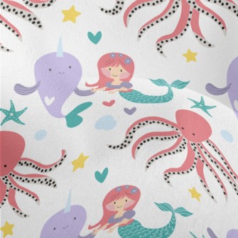 Mermaid Dolphin Octopus Lightweight Performance Linen