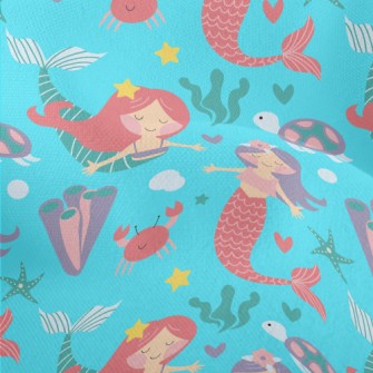 Turtle Mermaid Sisters Lightweight Performance Linen