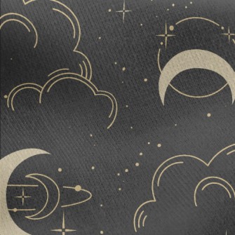 Starry Sky Moon Jersey Backed Fleece