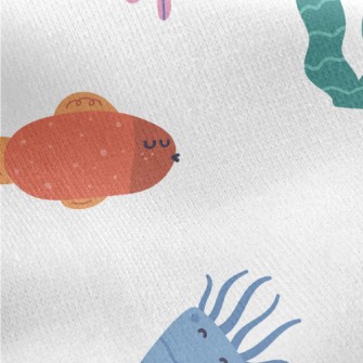 Fun Cartoon Fish Jersey Backed Fleece