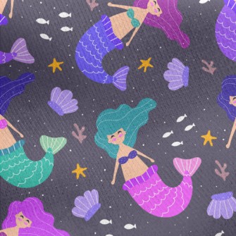 Beautiful Mermaid Princess Jersey Backed Fleece