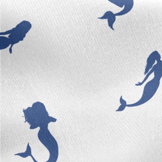 Mermaid Silhouette With Anchor Jersey Backed Fleece