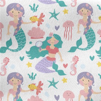 Love Beautiful Mermaid Jersey Backed Fleece