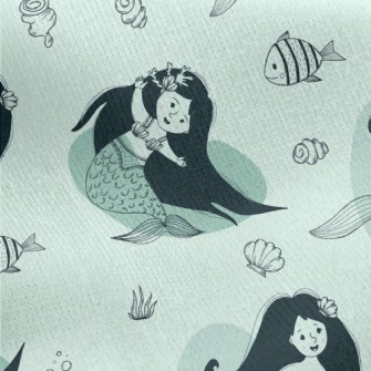 Beautiful Long Hair Mermaid Jersey Backed Fleece