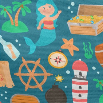 Mermaid Pirate Treasure Pongee
