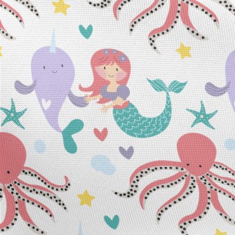 Mermaid Dolphin Octopus Pongee