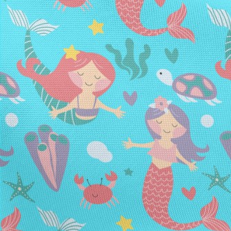 Turtle Mermaid Sisters Pongee